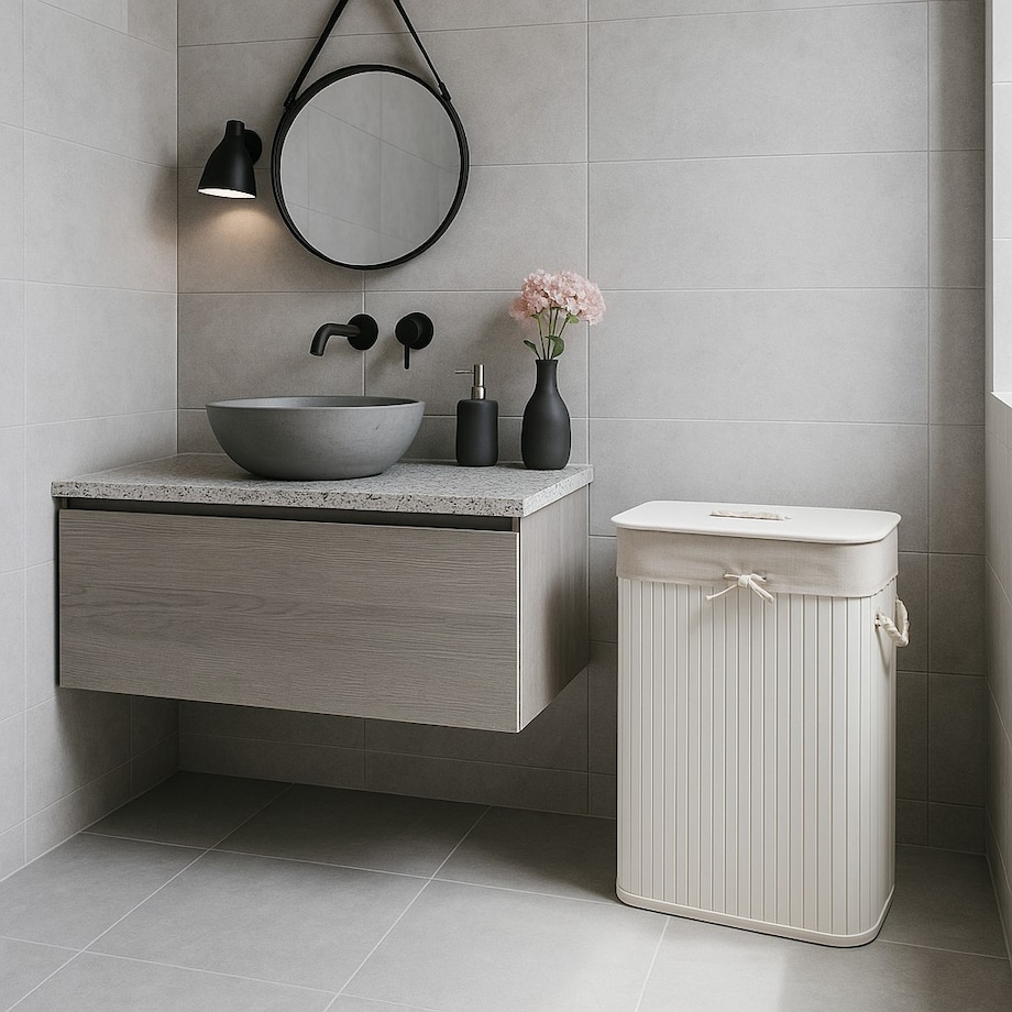 Kosz na pranie 60x40x30 cm 72 litry LAVAGG biały