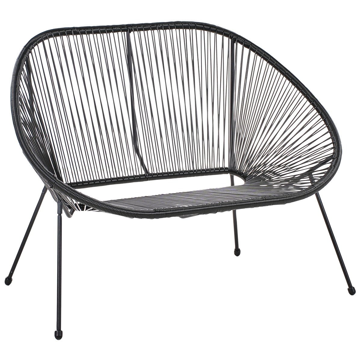 Ławka ogrodowa ACAPULCO II 113 cm Technorattan Czarny
