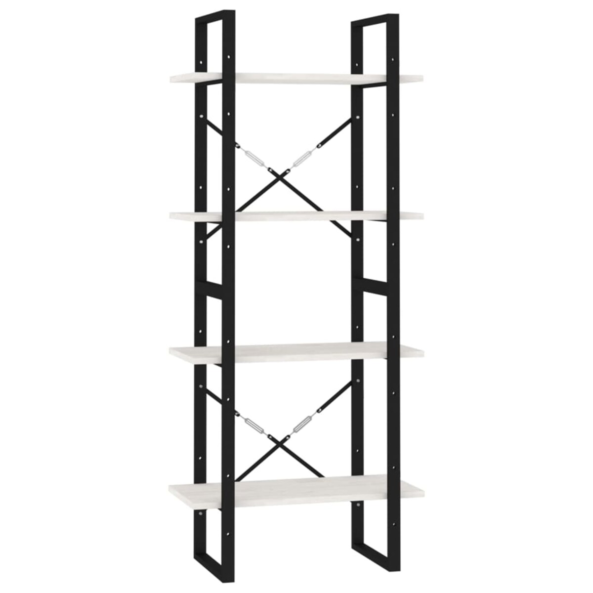 vidaXL Regał na książki, 4 półki, biały, 60x30x140 cm, drewno sosnowe