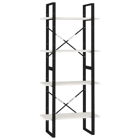 vidaXL Regał na książki, 4 półki, biały, 60x30x140 cm, drewno sosnowe