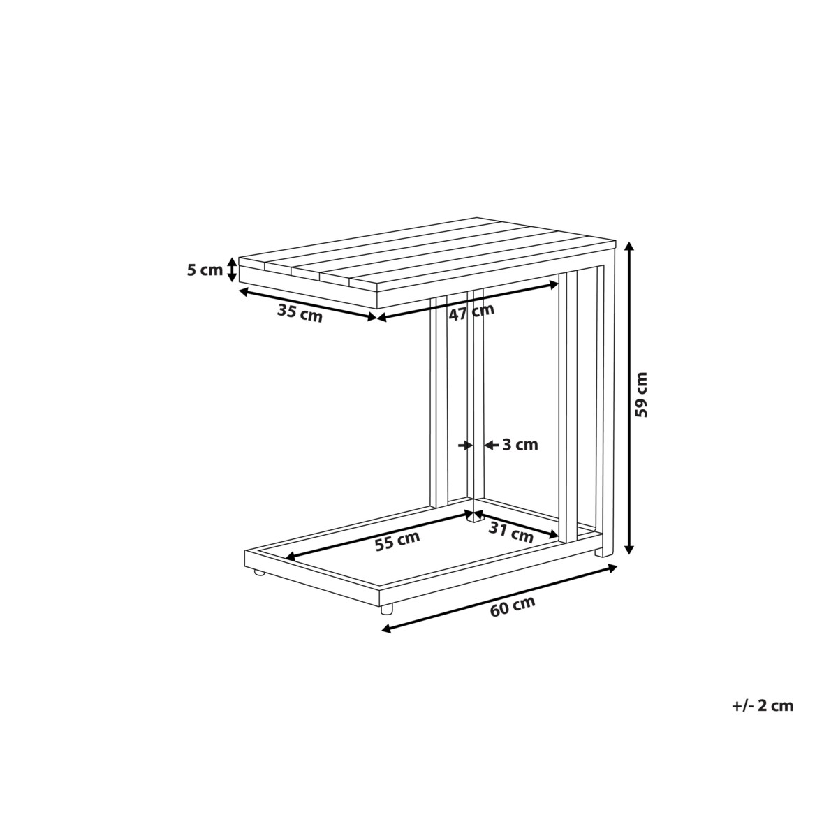 Stół ogrodowy MDF Czarny MESSINA