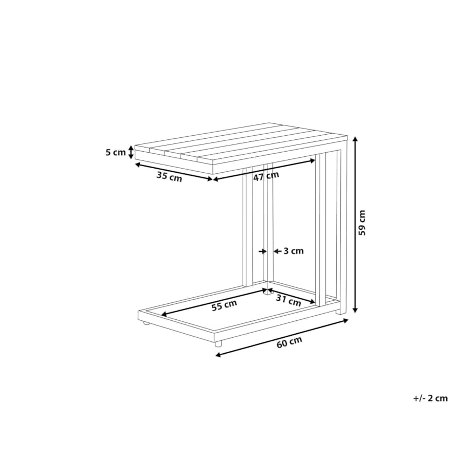 Stół ogrodowy MDF Czarny MESSINA