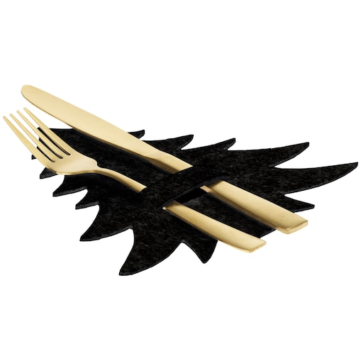 Etui Na Sztućce Świąteczne Podkładki Filcowe Zestaw 4 Sztuki Choinka Czarne