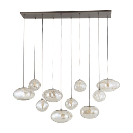 Lampa Wisząca Tk Lighting Nebia Brązowa Tytan 10Xg9 Koniakowe Klosze Nieregularne Szkło