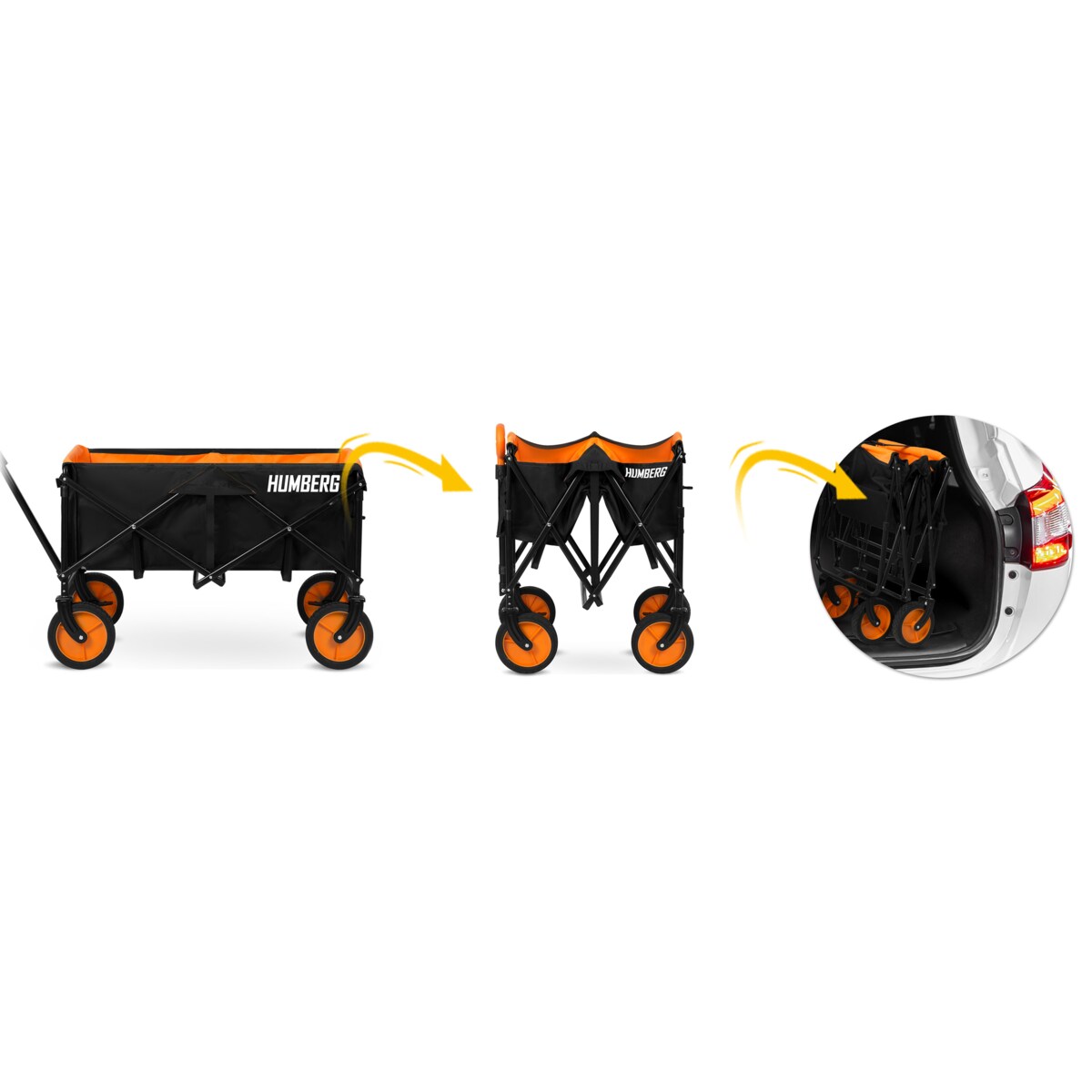 Wózek ogrodowy transportowy turystyczny plażowy składany 100L 90kg Humberg HM-513