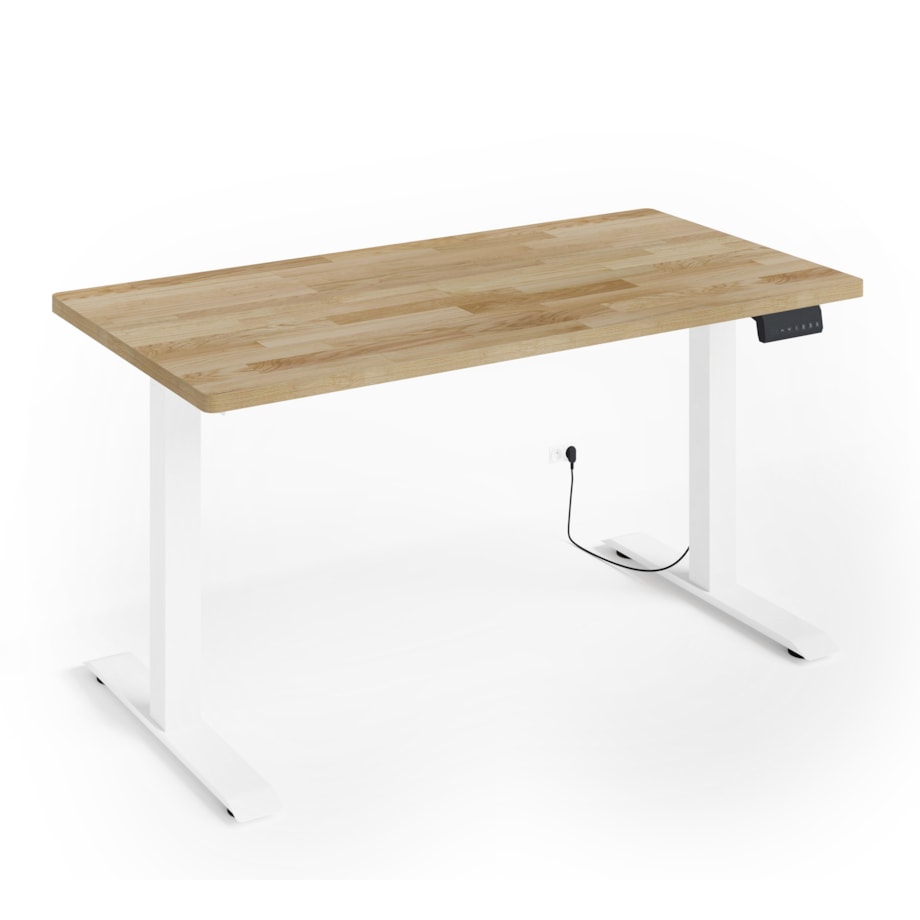 Biurko elektryczne z regulacją BIMotion 2S 140x70 biały/dąb