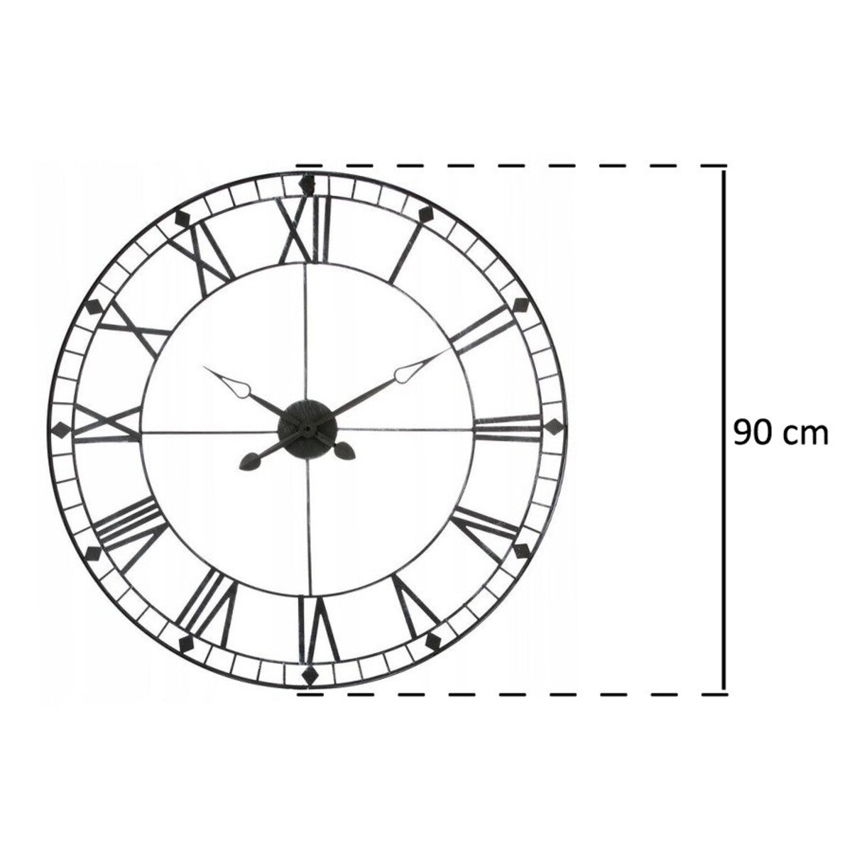 Metalowy zegar ścienny VINTAGE, Ø 90 cm