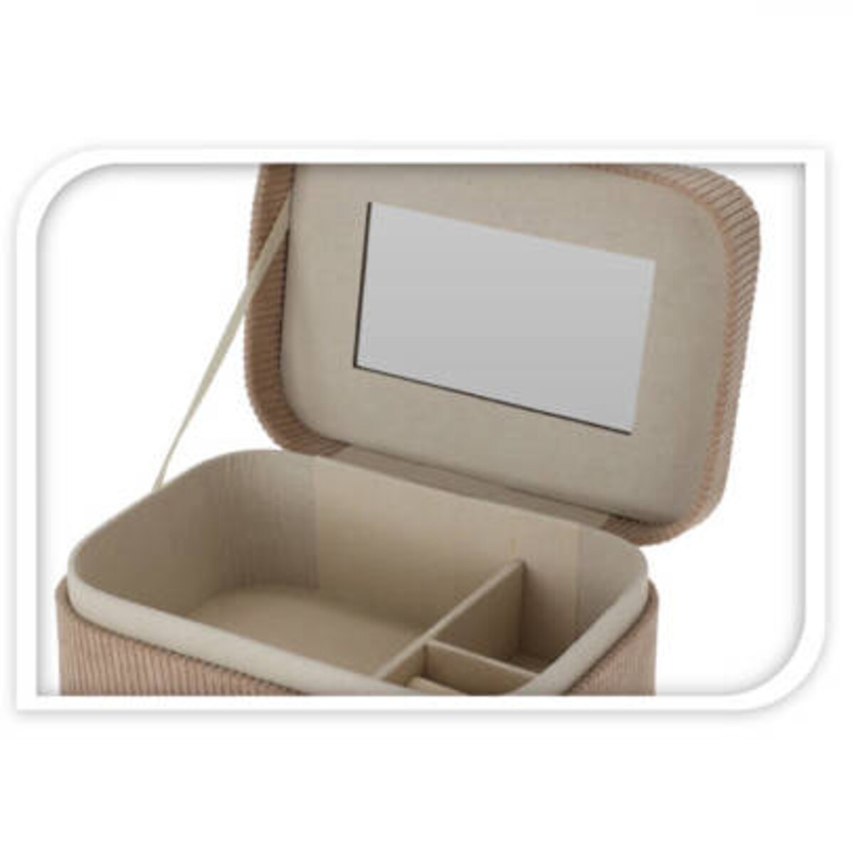 Mała szkatułka na biżuterię, sztruks, 19 x 13,5 x 8 cm