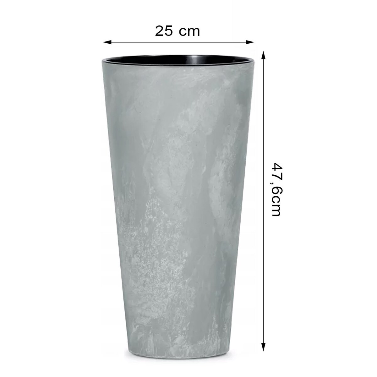 Donica Doniczka Ogrodowa Wysoka Okrągła Do Domu Ogrodu Efekt Betonu 47,6 Cm