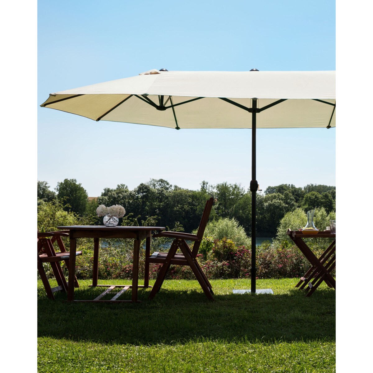 Parasol ogrodowy 460 cm SIBILLA Beżowy