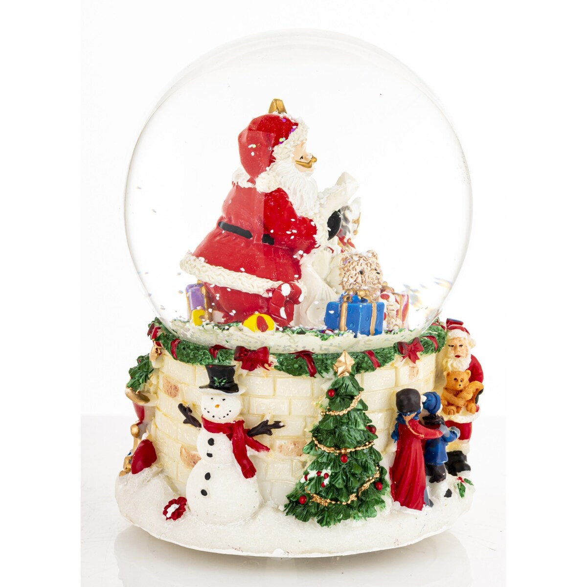 Kula śnieżna z Mikołajem i choinką 14,5x10,5x9,5 cm pozytywka