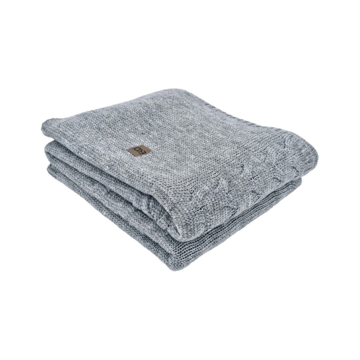 Koc dzianinowy z wełną 150x200 cm – AREZZO POPIEL