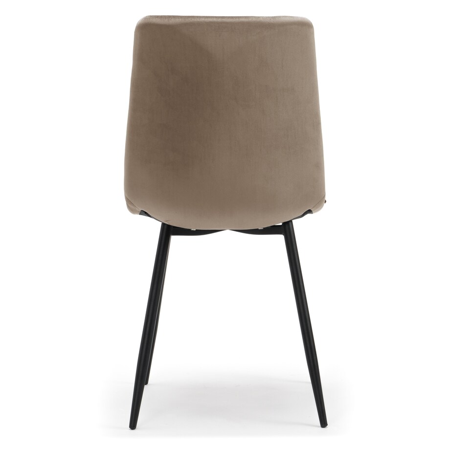 Krzesło tapicerowane pikowane welurowe do salonu jadalni PARMA ciemnobeżowa