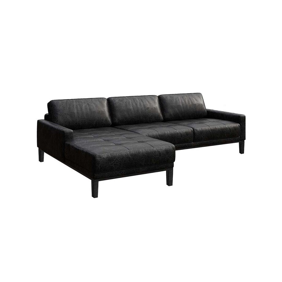 Sofa narożna Musso - czarna vintage