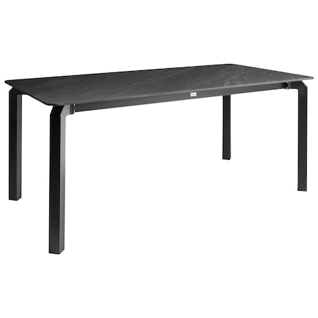 Stół ogrodowy FELETTO 180 cm 90 cm Kamień Czarny marmur
