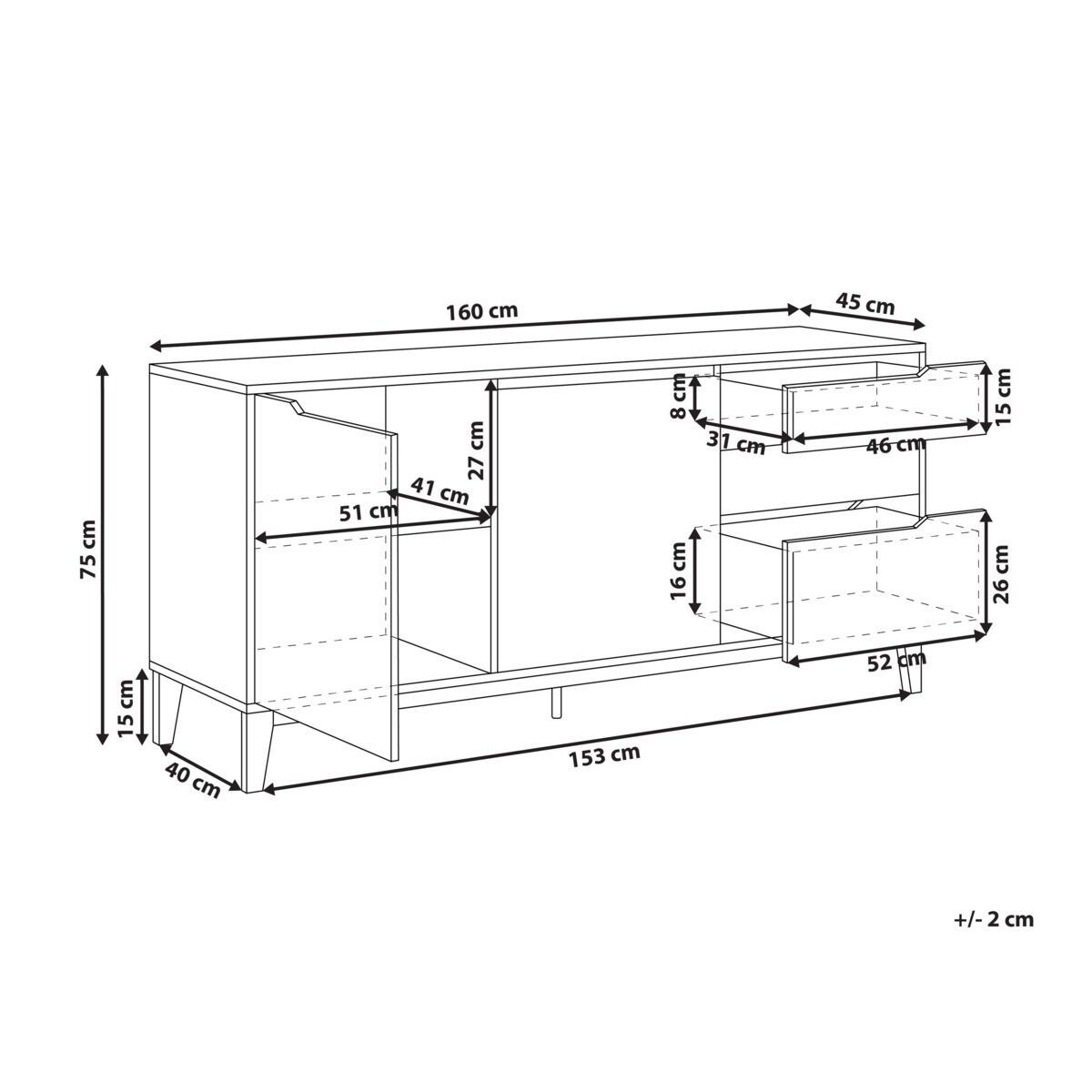 Szafka 2-drzwiowa MONCTON Jasnobrązowy