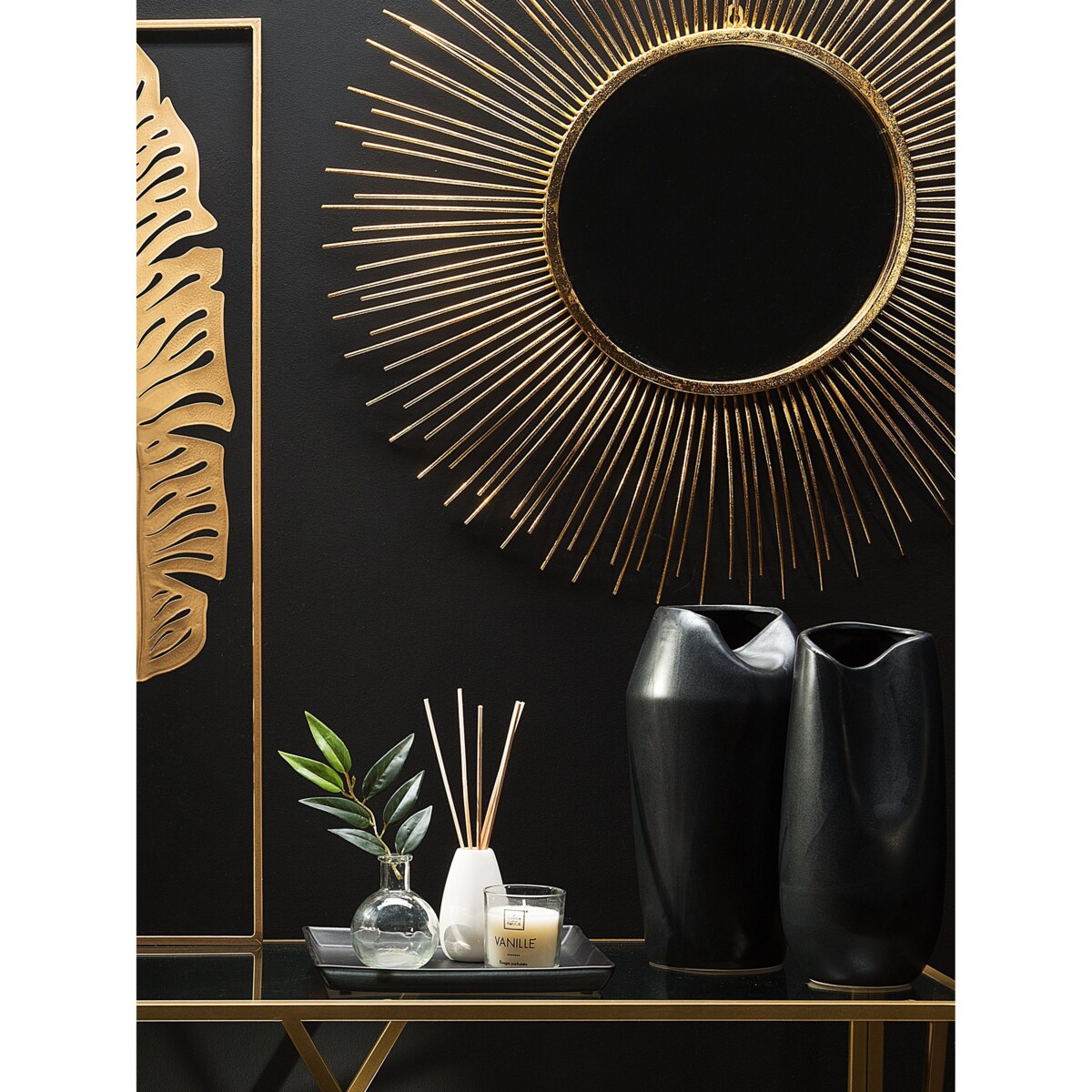 Wazon dekoracyjny ceramiczny czarny APAMEA