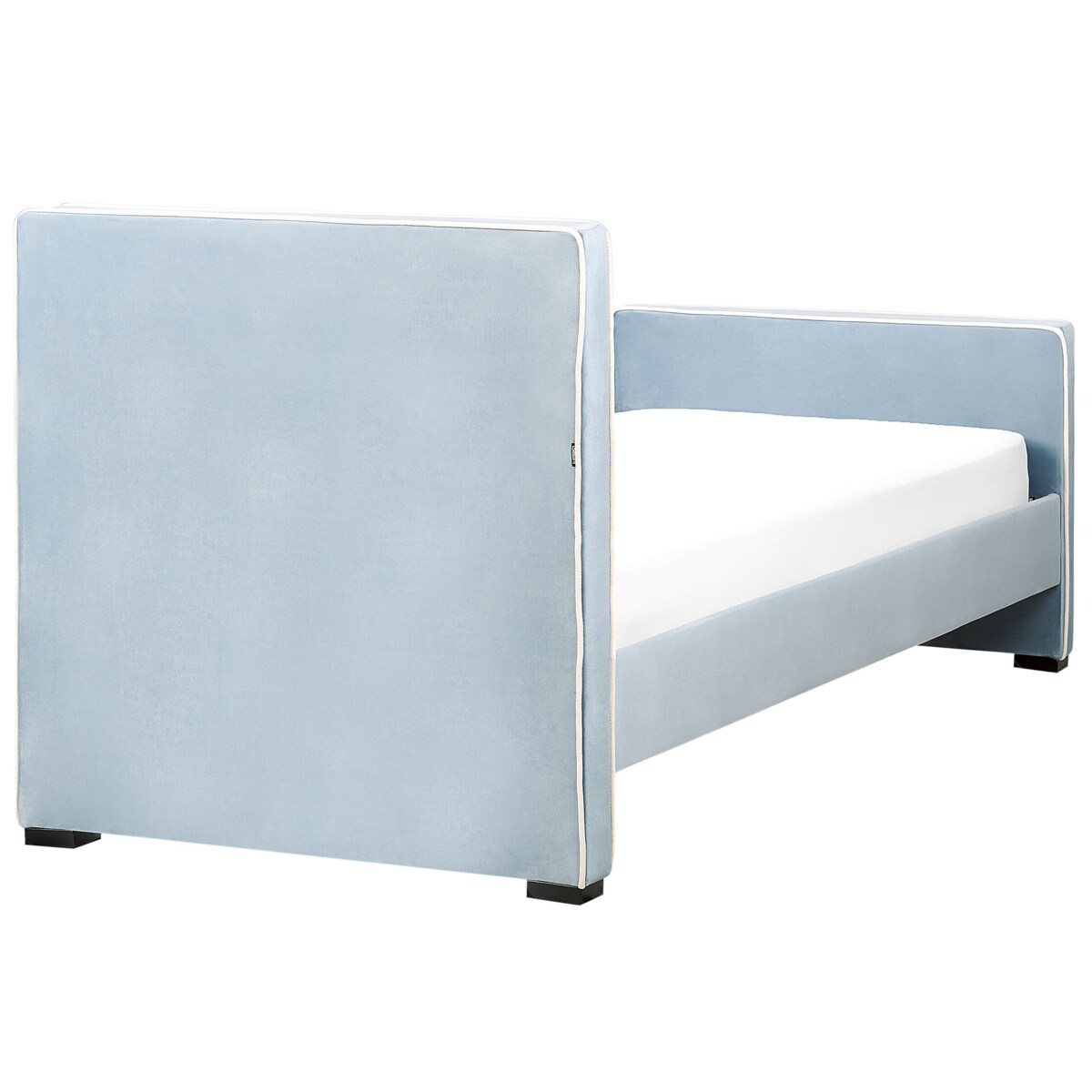 Łóżko welurowe 90 x 200 cm niebieskie TEENIE