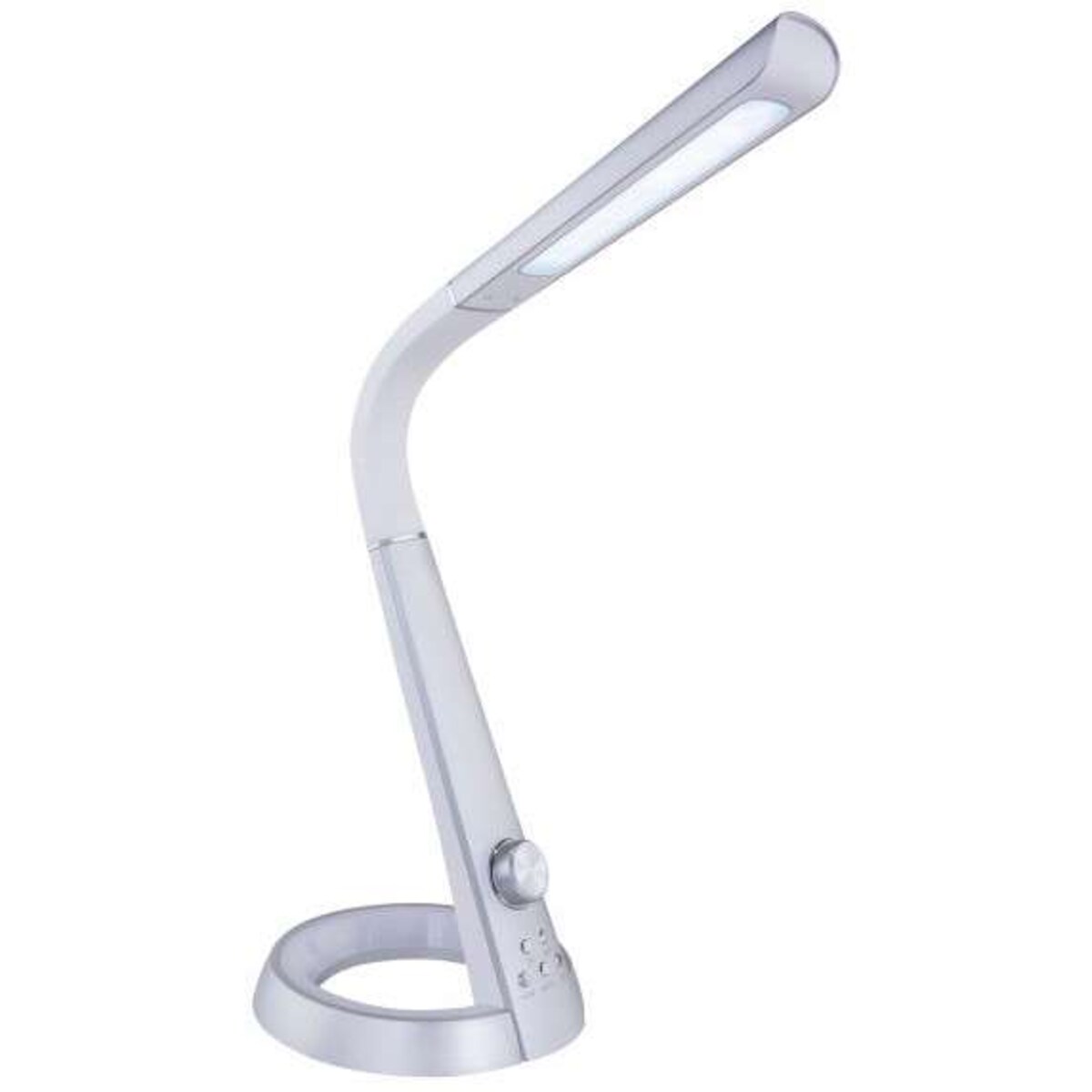 Elastyczna LAMPA stojąca MITTI 58376S Globo regulowana LAMPKA biurkowa LED 8W 3000K - 6300K z portem USB srebrna