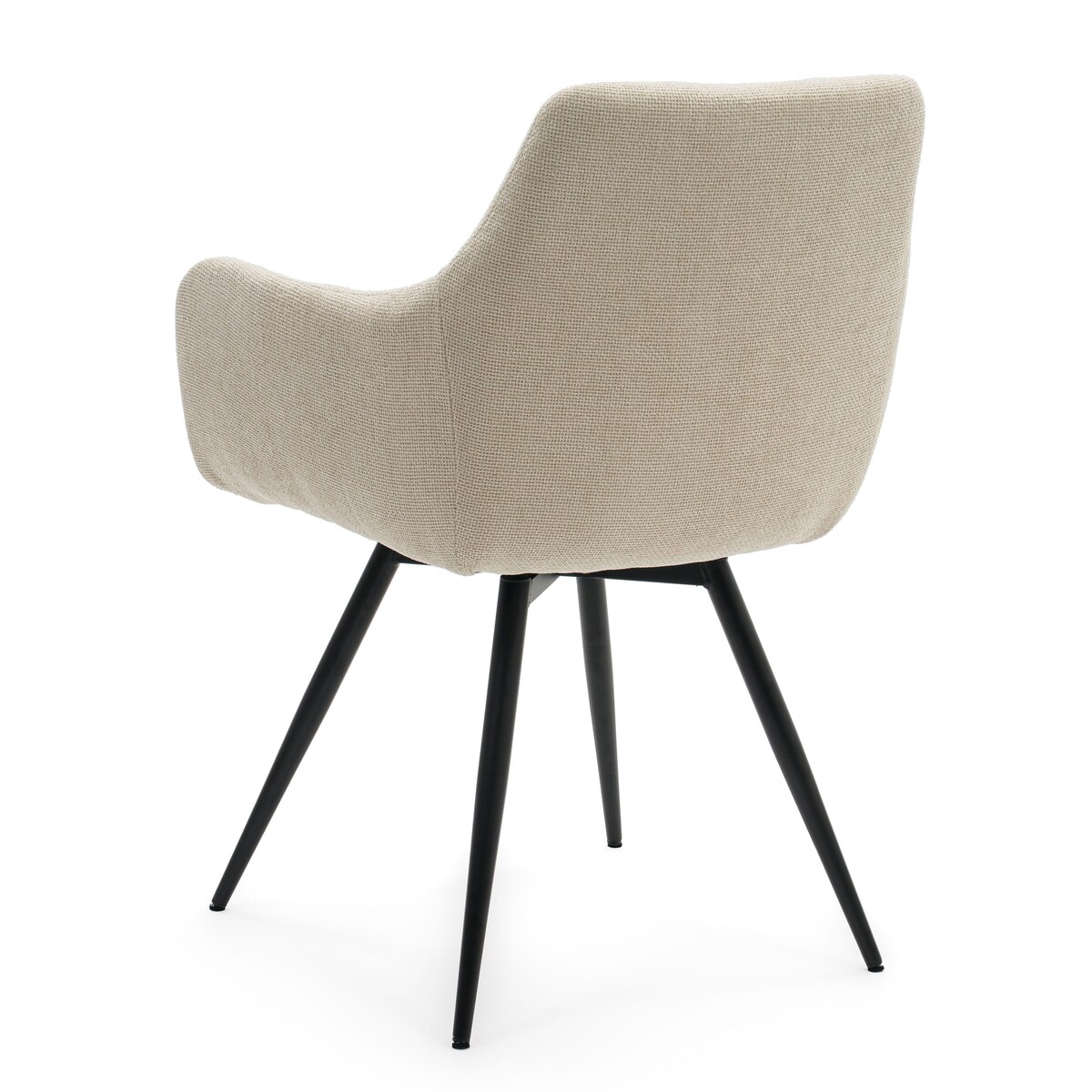 Krzesło tapicerowane obrotowe szenilowe do salonu LUGANO kremowe