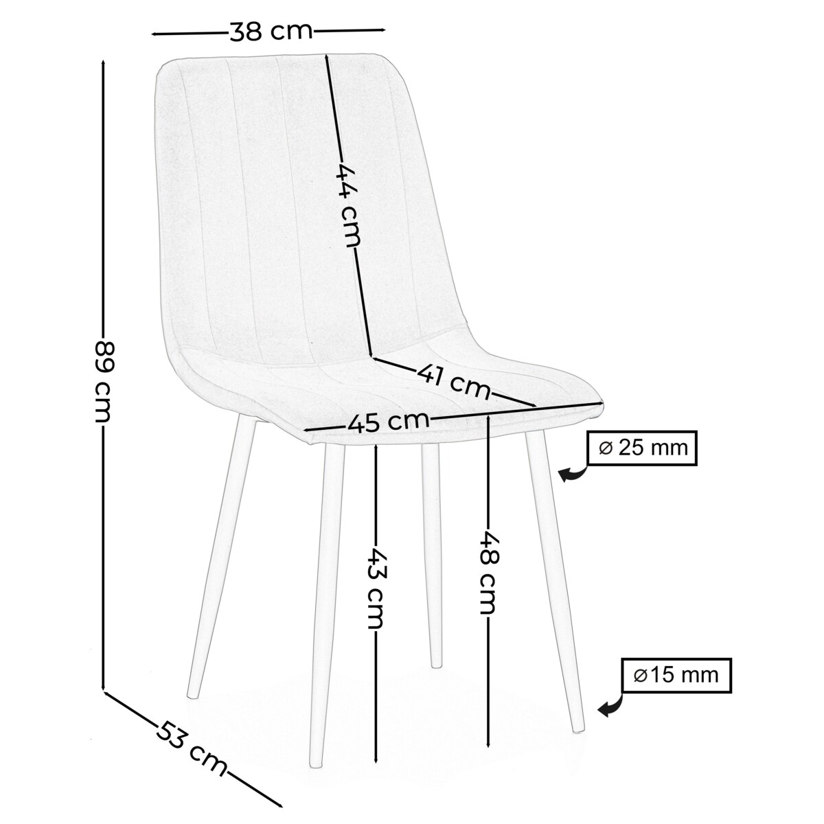 Krzesło tapicerowane do salonu jadalni GELA czarny welur