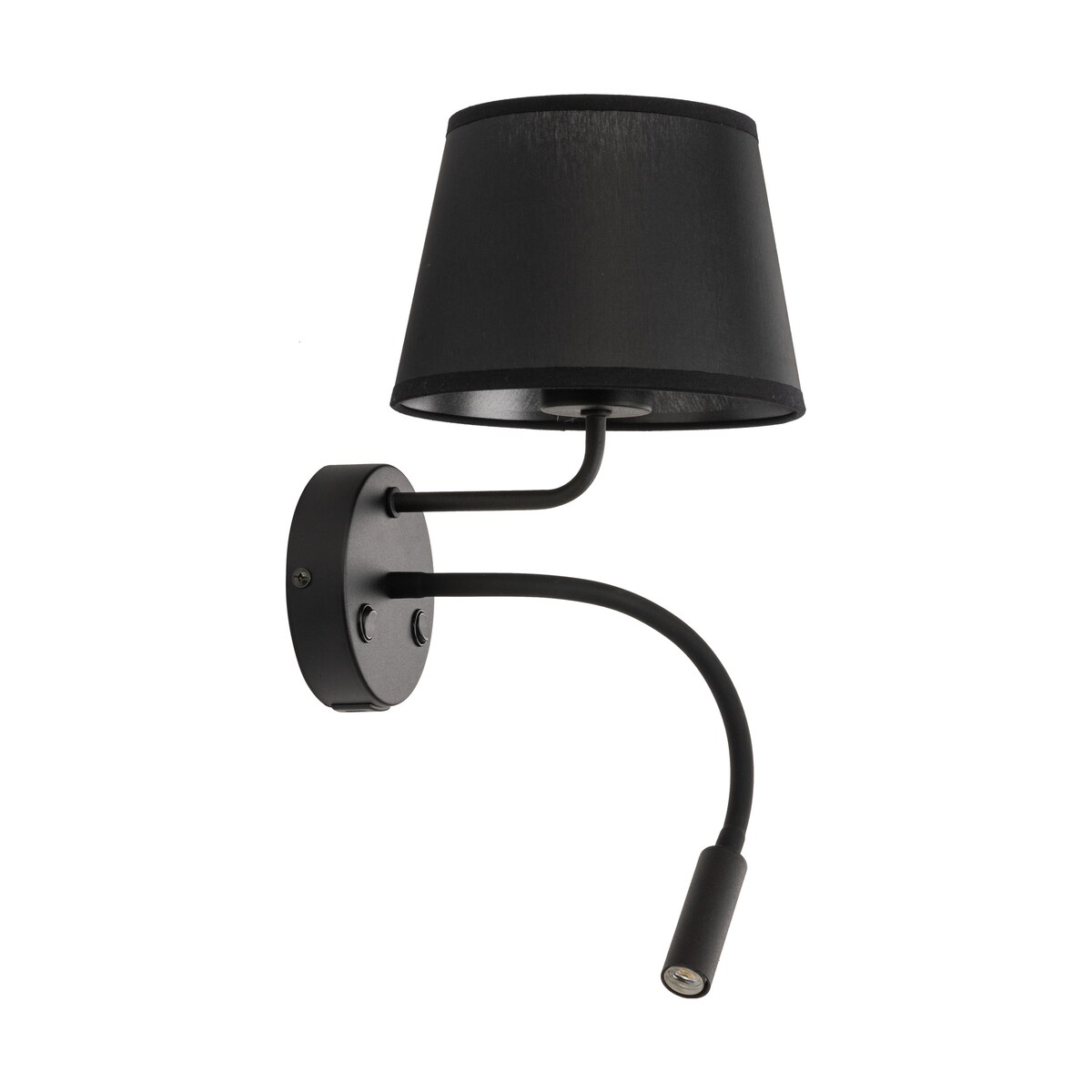 Kinkiet do czytania z USB TK Lighting MAJA BLACK 10203 czarny, ruchome światło, E27 + G9