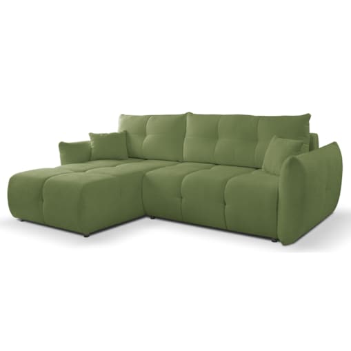 Narożnik z funkcją spania do salonu BOSE, lewostronny, zielony