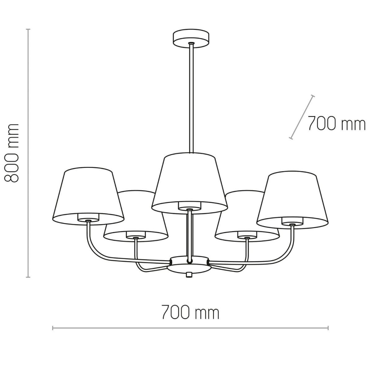 Abażurowy żyrandol Chicago 3989 TK Lighting wielopunktowy lniany