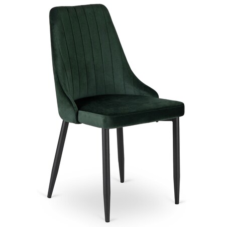 Krzesło Tapicerowane Welurowe Zielone Do Jadalni Salonu Kuchenne Loft BARI