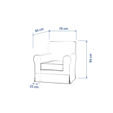 Pokrowiec na fotel Ektorp Jennylund, niebiesko-żółta krata na kremowym tle, 78 x 85 x 84 cm, Cosy Home