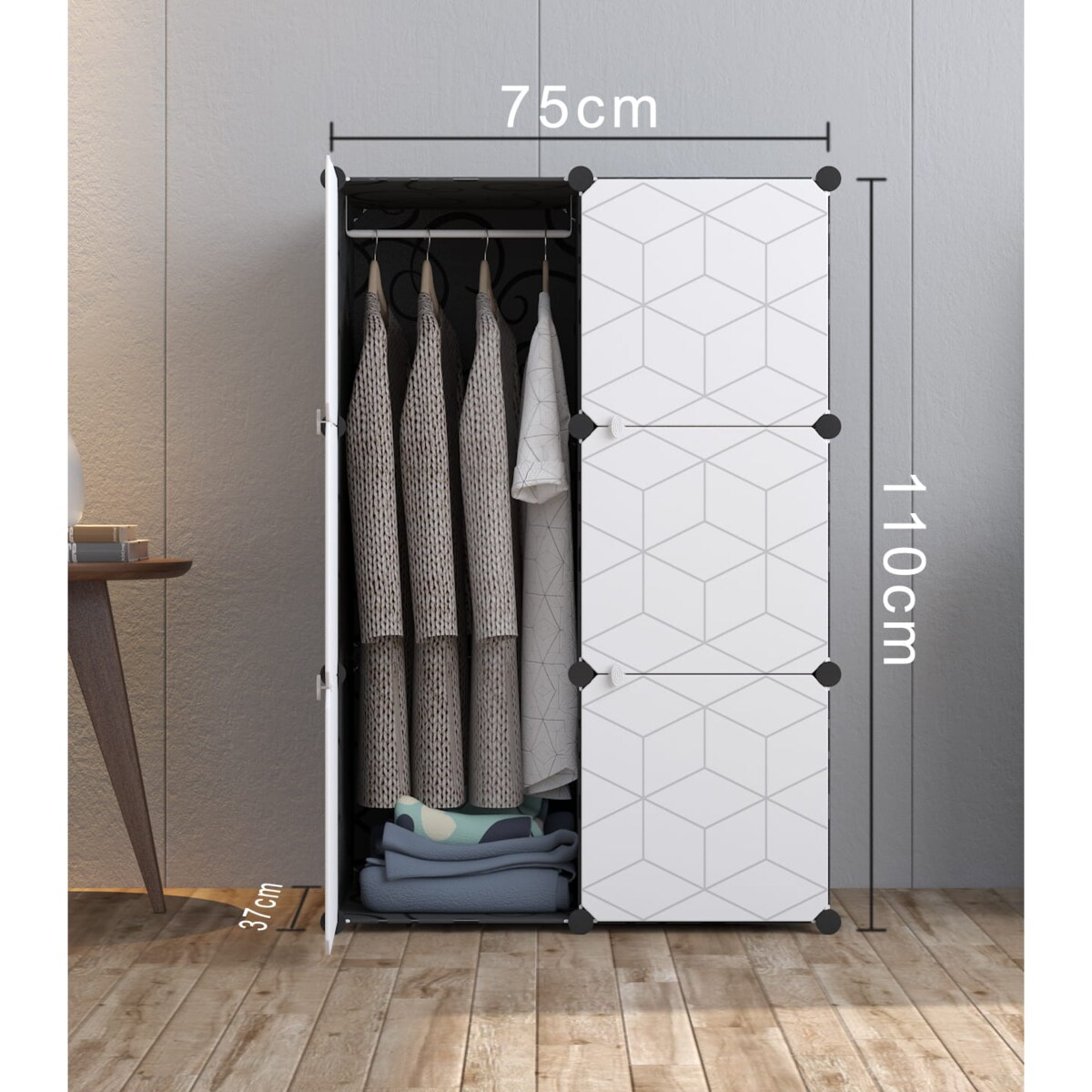 Szafa Modułowa Garderoba 6X Biała Heksagon