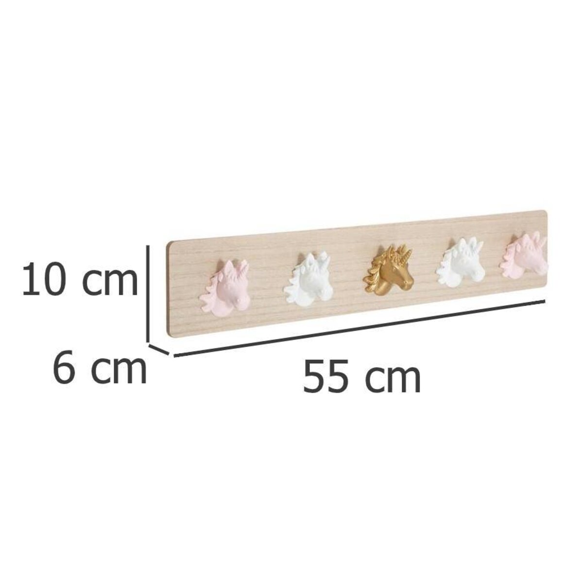 Wieszak na ubrania z jednorożcami, 5 haczyków