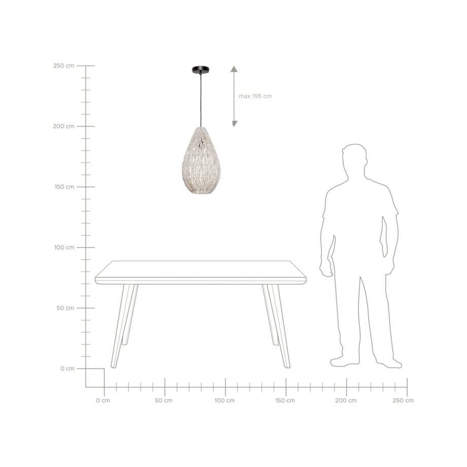 Lampa pleciona wisząca beżowa ANNOTTO
