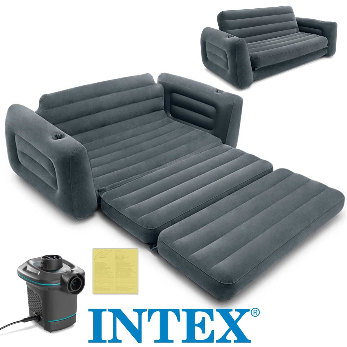 Materac dmuchany łóżko sofa z pompką 230v Intex 66552-66640