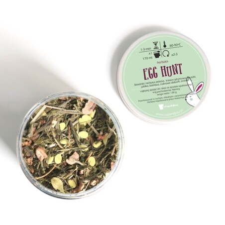 Herbata zielona o smaku EGG HUNT na wielkanoc 130g - prezent upominek na zajączka święta wielkanocne
