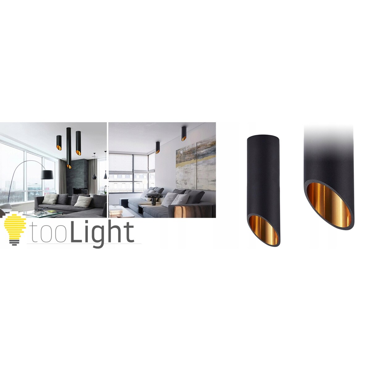 Lampa Sufitowa Black Gold 20 Cm Nowoczesna