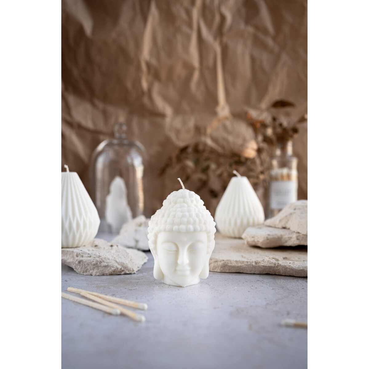 Świeca sojowa głowa Buddha, 210 g, INSPIRA