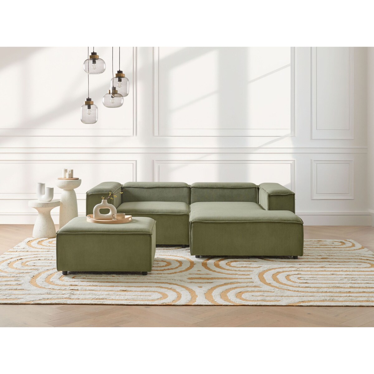 Otomana ARDAL Zielony Sztruks