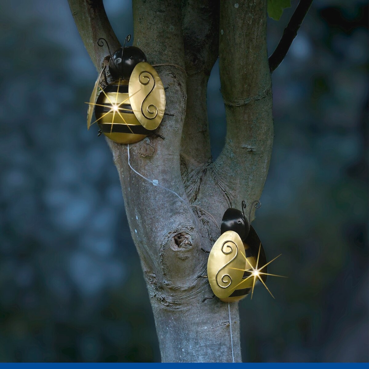 Lampki solarne pszczoły LED, dekoracja ogrodowa, zestaw 2 szt