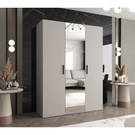 Szafa uchylna otwierana BARI 2 150 wys. 202 cm Kaszmir + u. Czarny