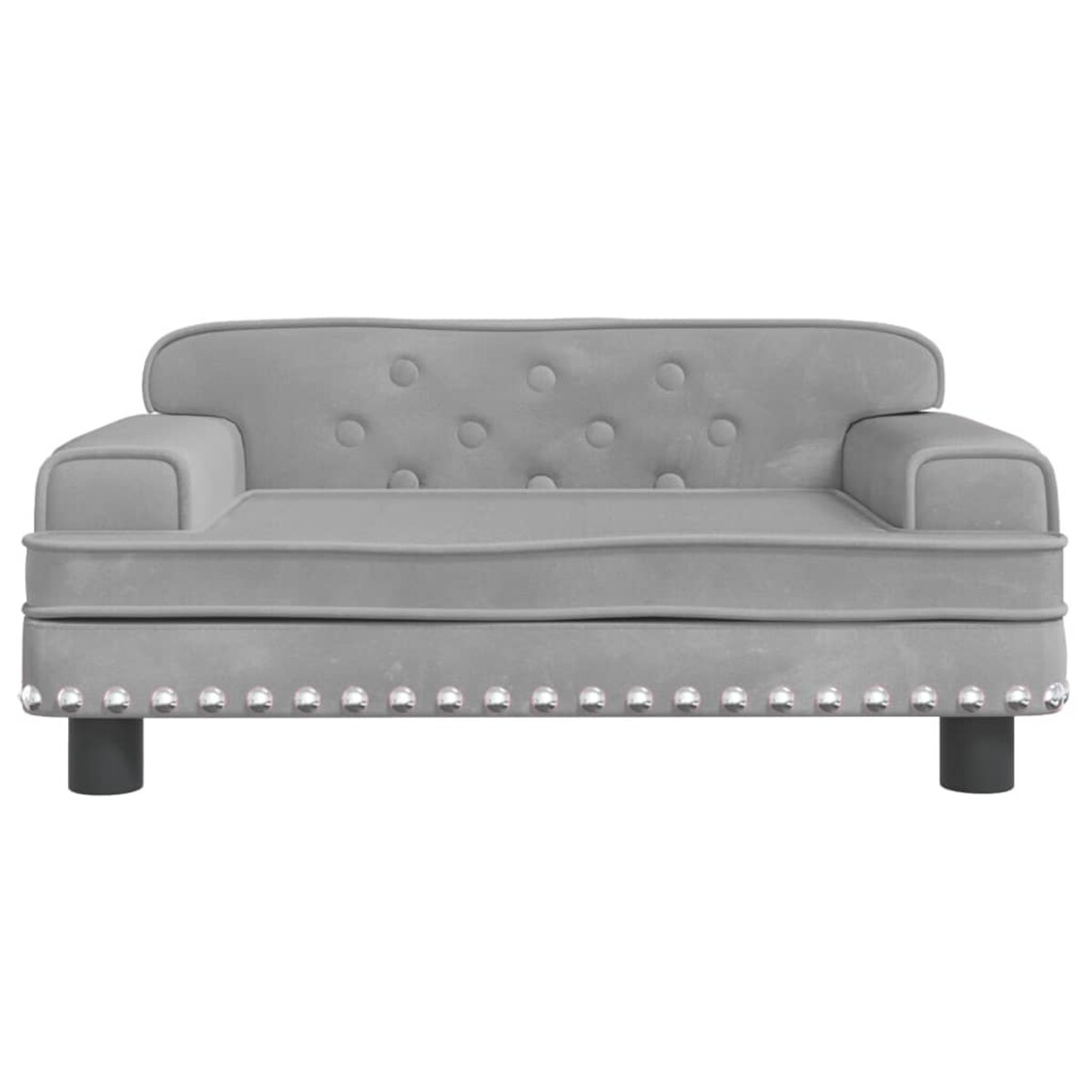 vidaXL Sofa dla dzieci, jasnoszara, 70x45x30 cm, aksamit