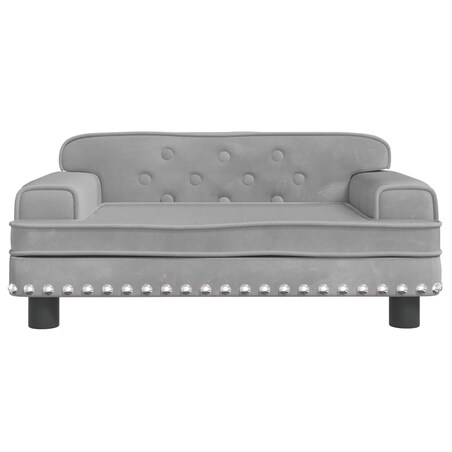 vidaXL Sofa dla dzieci, jasnoszara, 70x45x30 cm, aksamit