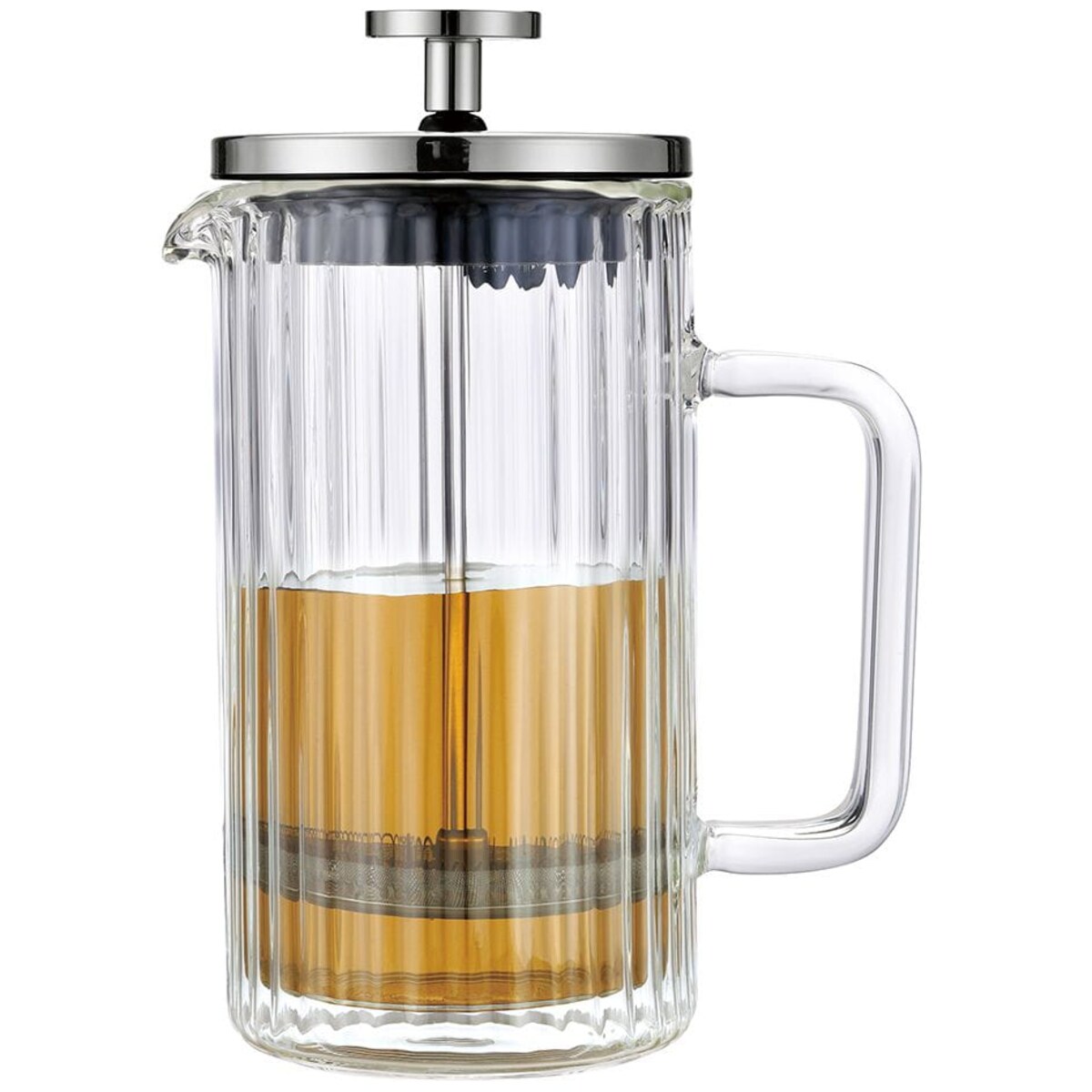 Zaparzacz do kawy herbaty szklany 600ml French Press srebrny KLAUSBERG