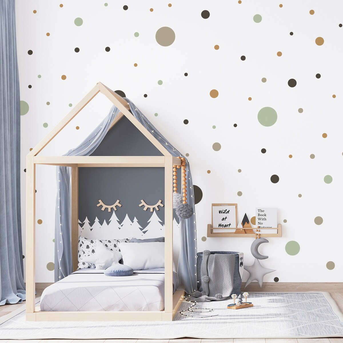 Naklejki Ścienne GROCHY Kropki Styl Boho Dla Dzieci Zestaw 150szt.