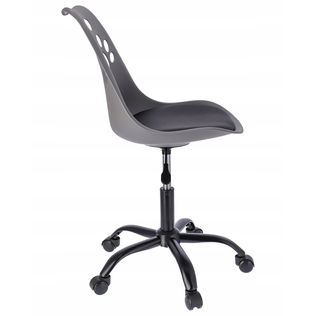 Krzesło plastikowe obrotowe biurowe JOY szaro-czarne