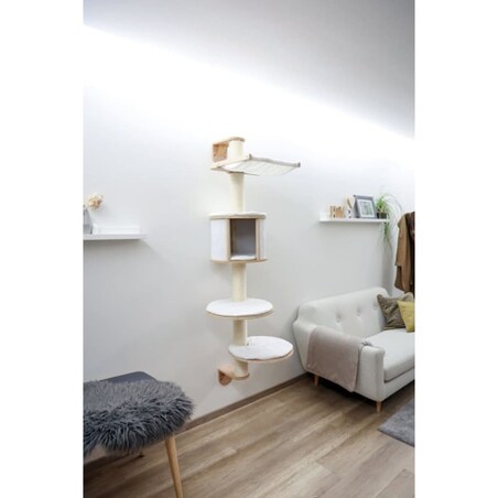 Kerbl Drapak na ścianę dla kota Dolomit, 168 cm, biały, 81500