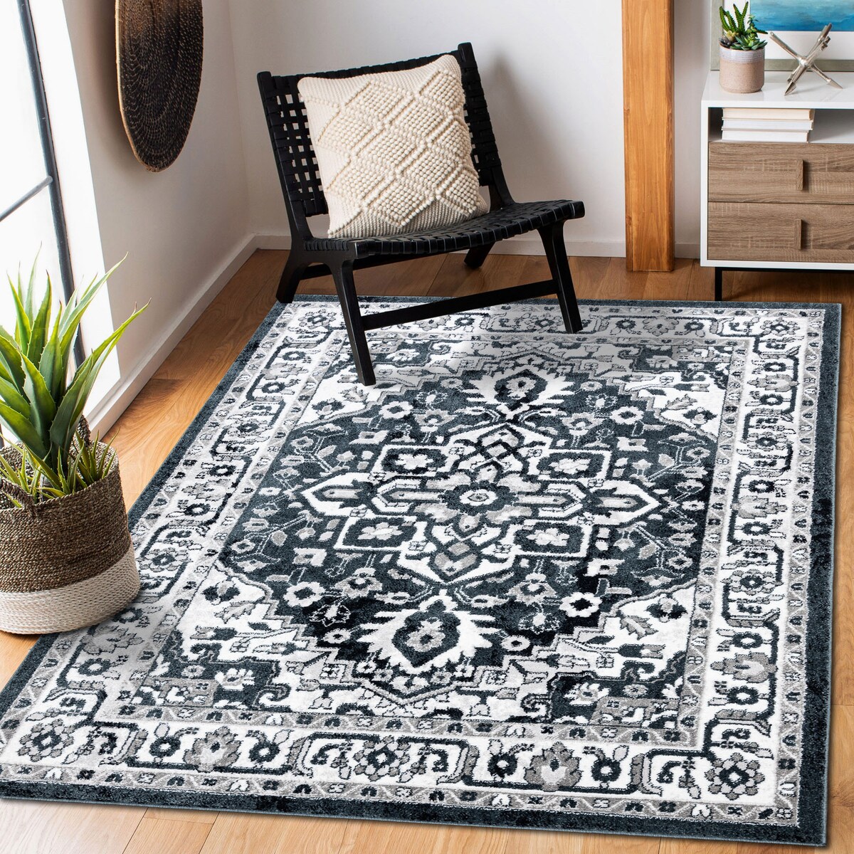 Dywan POLI 8756A Ornament niebieski 140x190 cm