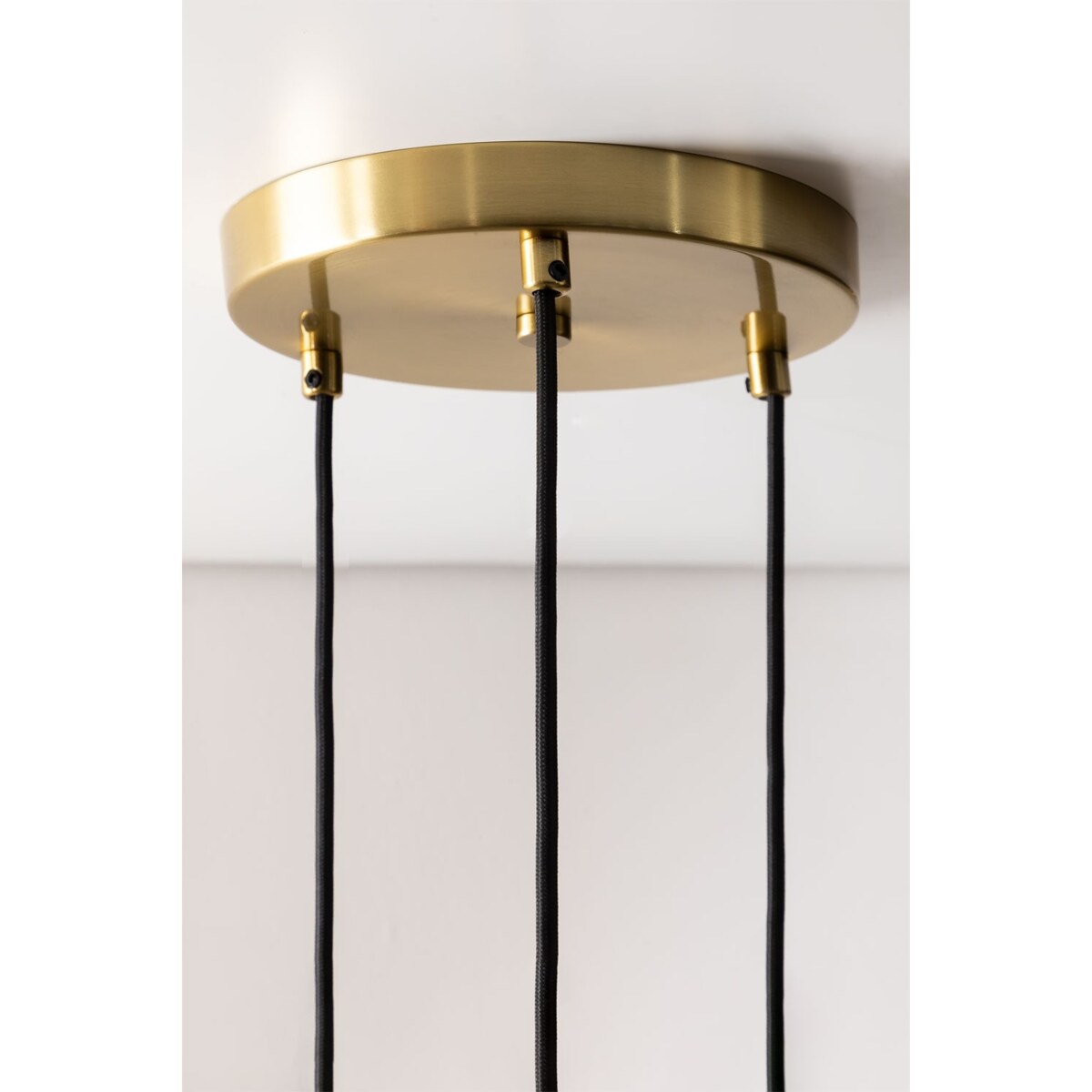 Lampa wisząca potrójna złota kolorowe szkło Zanya