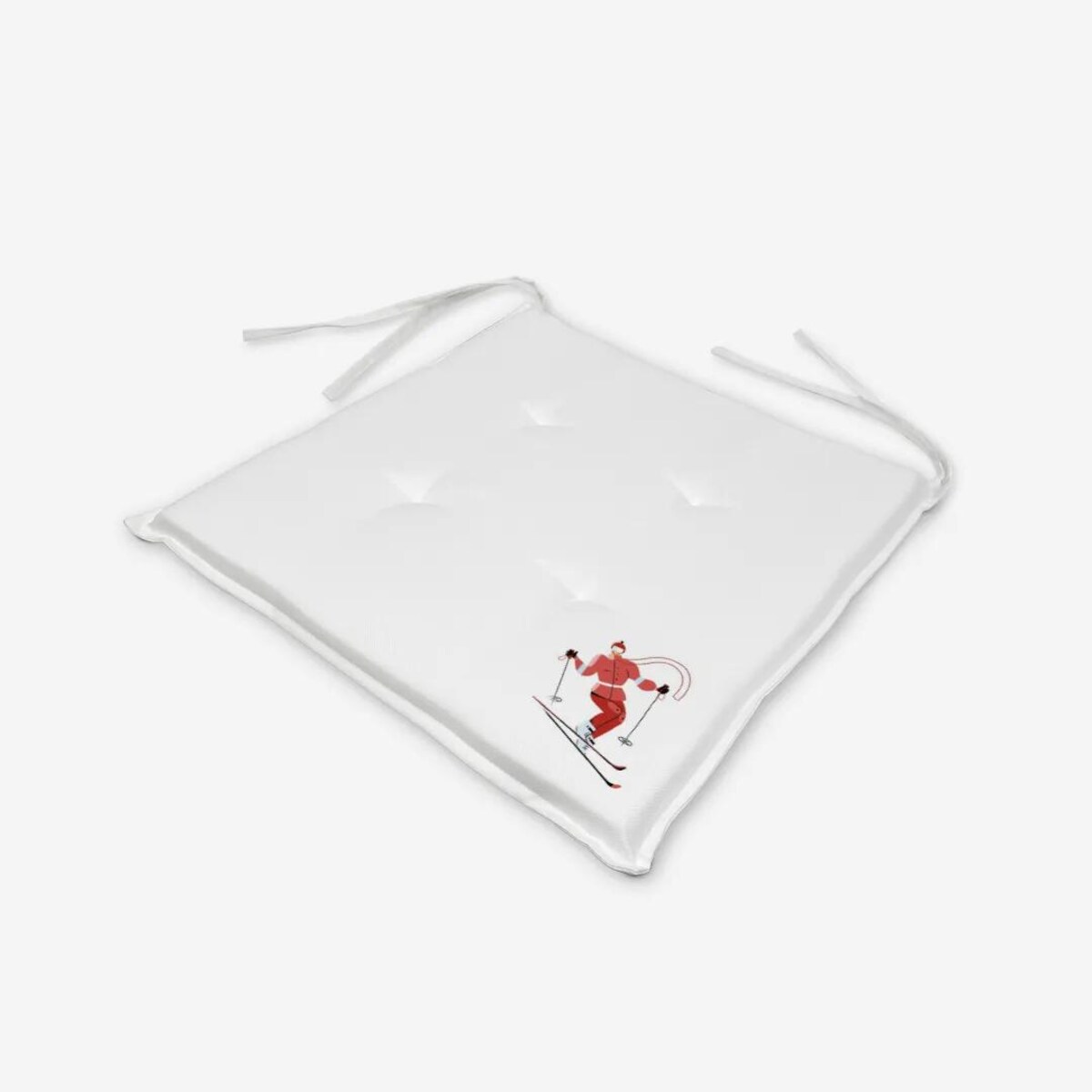 Poduszka świąteczna na krzesło - Czerwona narciarka