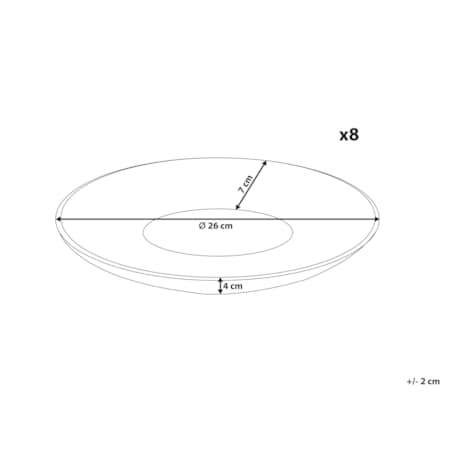 Zestaw 8 dużych talerzy NETTLE Kamionka Złamana biel